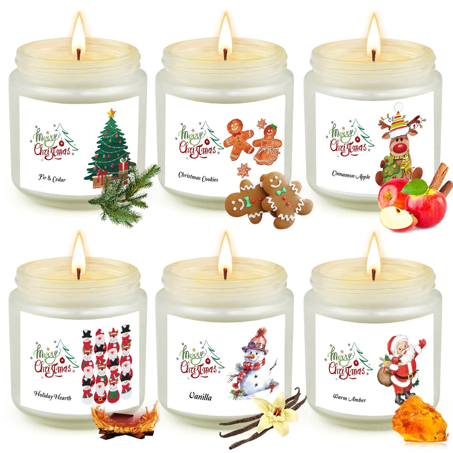 Holiday Essence Scented Soy Candles ( 6-Pack)